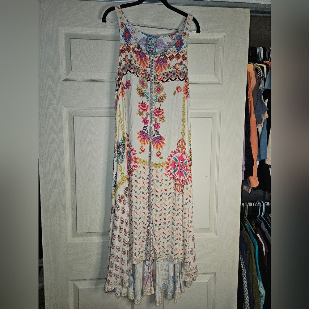 Johnny Was Colorful Floral High Low Dress